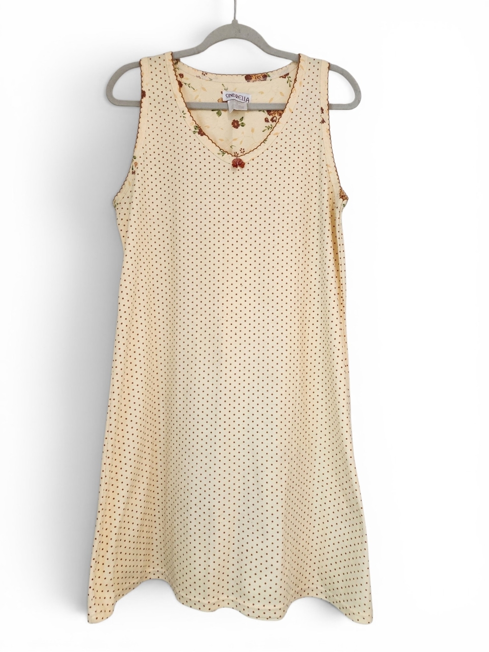 Vintage Sindrella Light Yellow Polka Dot Cotton Midi Dress